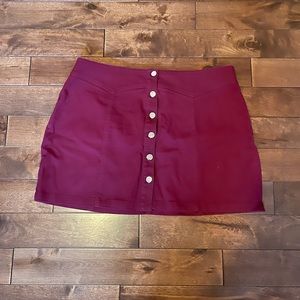 Forever 21 Button-Up Mini Skirt (Raspberry Colour)